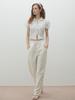 HHIPS Silk Color Block Nylon Wide Pants (Ivory)