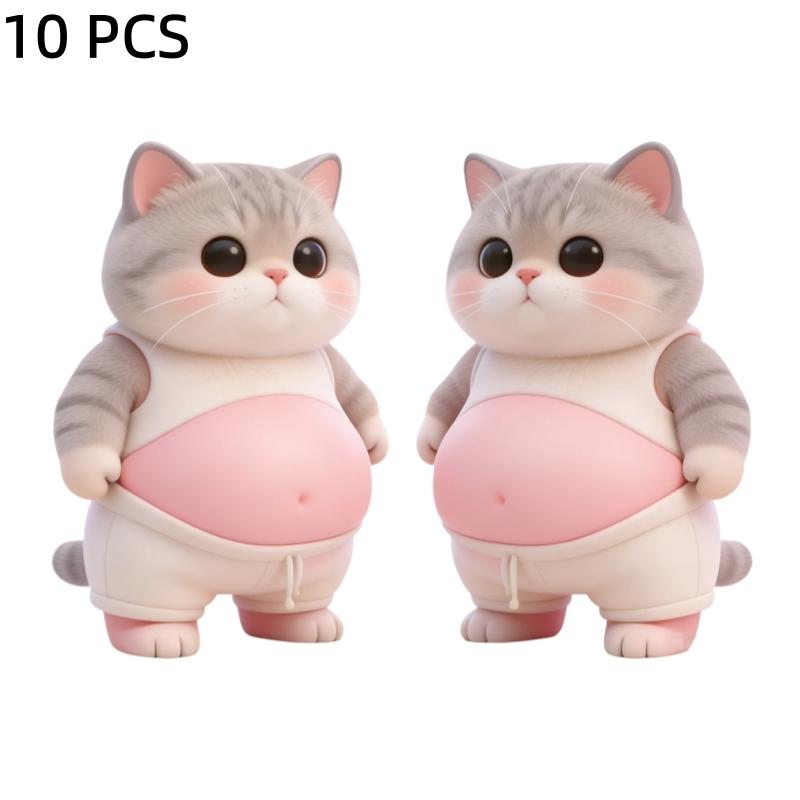 3D Fat Chai Dog Anti Collision Stickers DIY Cute Kitten Soft Silicone Self-Adhesive Stickers Children's Toy Birthday Gift