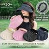 Folding Headband Sun Visor Hat Wide Brim Bucket Hat Trendy Women's Stripe Sun Hat  Summer Outdoor