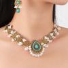 Bohemian Gold & Turquoise Retro Jewelry Set: European Ethnic Necklace & Earrings