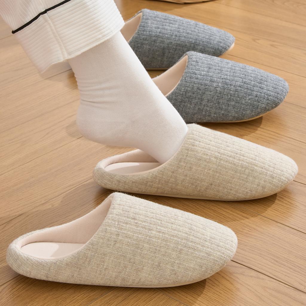 Winter Women Home Slippers Soft Warm Flat Slides Silent Comfortable Non-slip Slippers Indoor Outdoor Men Casual Slippers