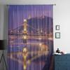 Alte Kettenbrücke Über Den Fluss Chiffon Transparente Vorhänge für Wohnzimmer Schlafzimmer Küchendekoration Fenster Voiles Tüllvorhang