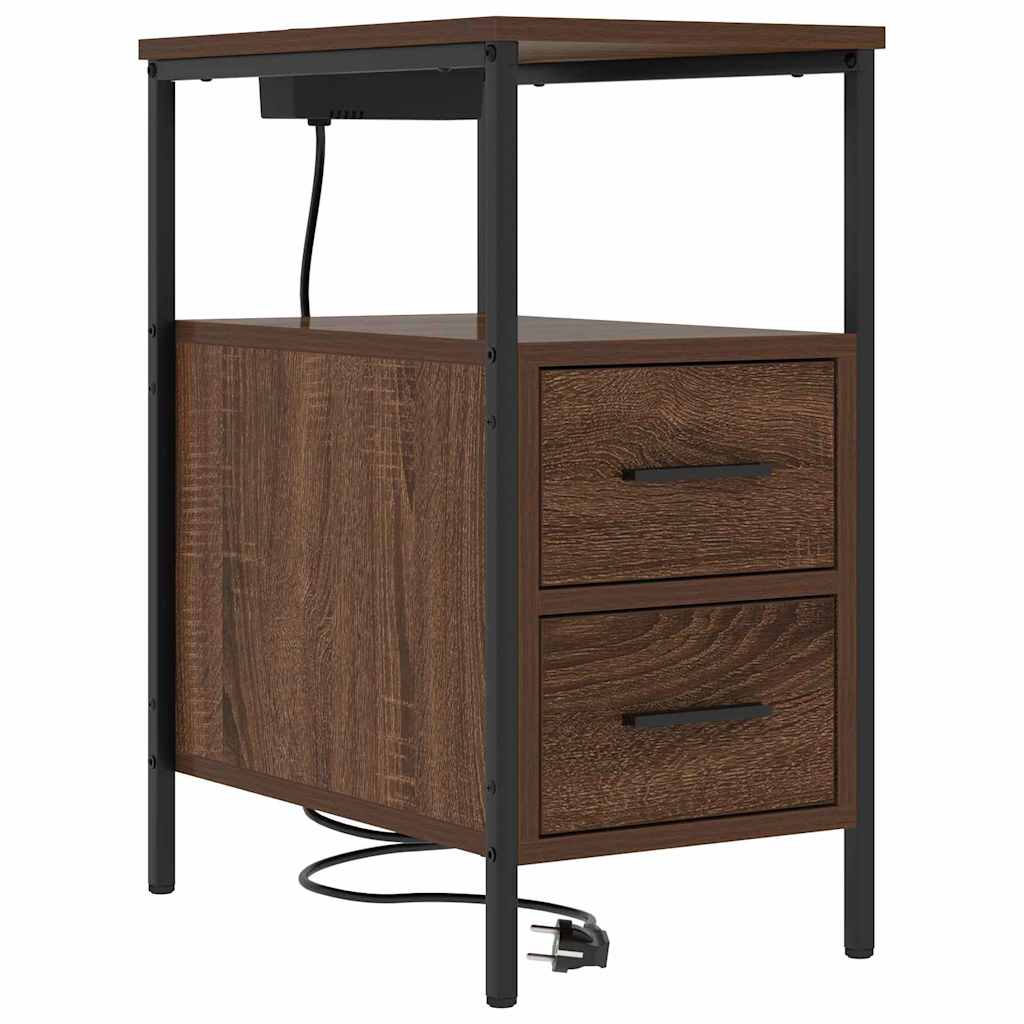 Nightstand Set 2 pcs Brown Oak Look 30 x 48 x 61 cm