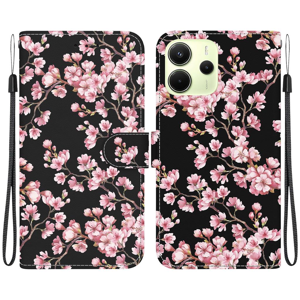 For Xiaomi Redmi Note 14 4G (163.25mm) Wallet Phone Case Anti-Drop Leather Flip Cover Pattern Printing