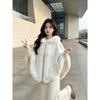 Bridal Shawl Cape Winter Wedding Formal Dress Cover Up Warm Fleece Lined Butterfly Cloak