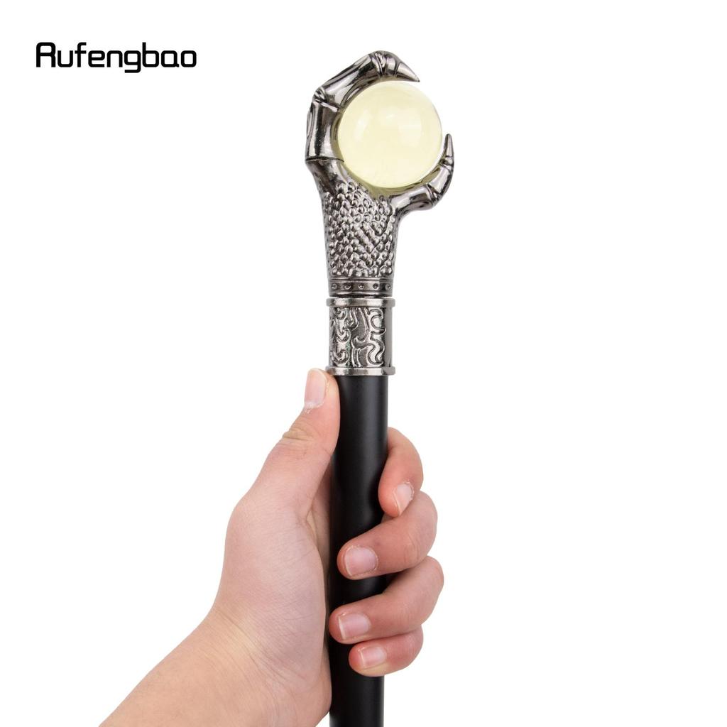 Drakklo Grepp Ljusgul Glasboll Silver Gångstav Mode Dekorativ Gångpinne Cosplay Gångstavsknopp Biskopsstav 93cm