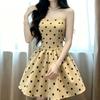 French temperament sweet age-reducing polka dot tube top dress autumn new waist pinch thin chic Spice Girl tutu skirt