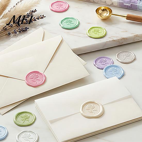 Wax Seal Kit Kit, with Sealing Beads Spoon And Candles, Stationery Decoration DIY Stamp for Wedding Invitations Envelopes Crafting Accessories
