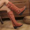 Fashion High Heels Women Long Boots Winter Suede Buckle Wedges Shoes 2025 New Snow Elegant Knee Boots Designer Fashion Zapatillas Mujer