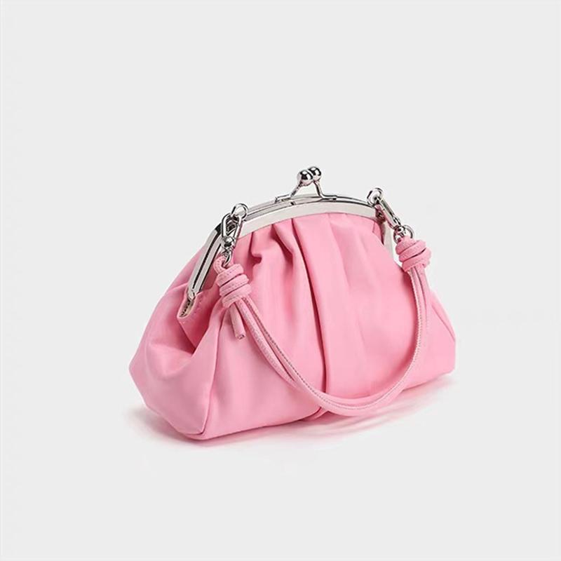 New Girl Cute Pleated Clip Gift Bag High-end Chain Bag Portable Messenger Bag Dumpling Bag