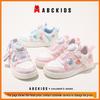 ABC Kids Girls' 2026 Spring Casual Shoes with Rotating Button - Flower Sports Design
