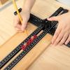 Adjustable 2-in-1 Drilling Drywall Positioning Square Ruler, Aluminum Alloy Cabinet Hardware Jig Door Hole Drilling Template