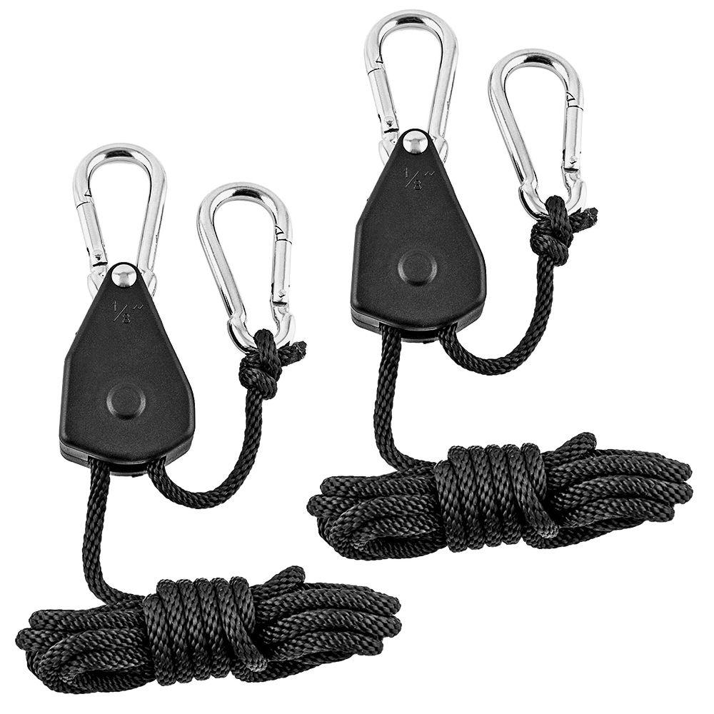 4pcs Adjustable Kayak And Canoe Boat Bow Strap Black Metal Wheel Stern Rope Lock Tie Down Strap 1/8 Inch Heavy Duty