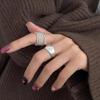 2025 Trend Rings Fashionable For Women Girl Beads Multilayer Wide Punk Bohemia Open Jewelry Luxury Party Gift Accessories