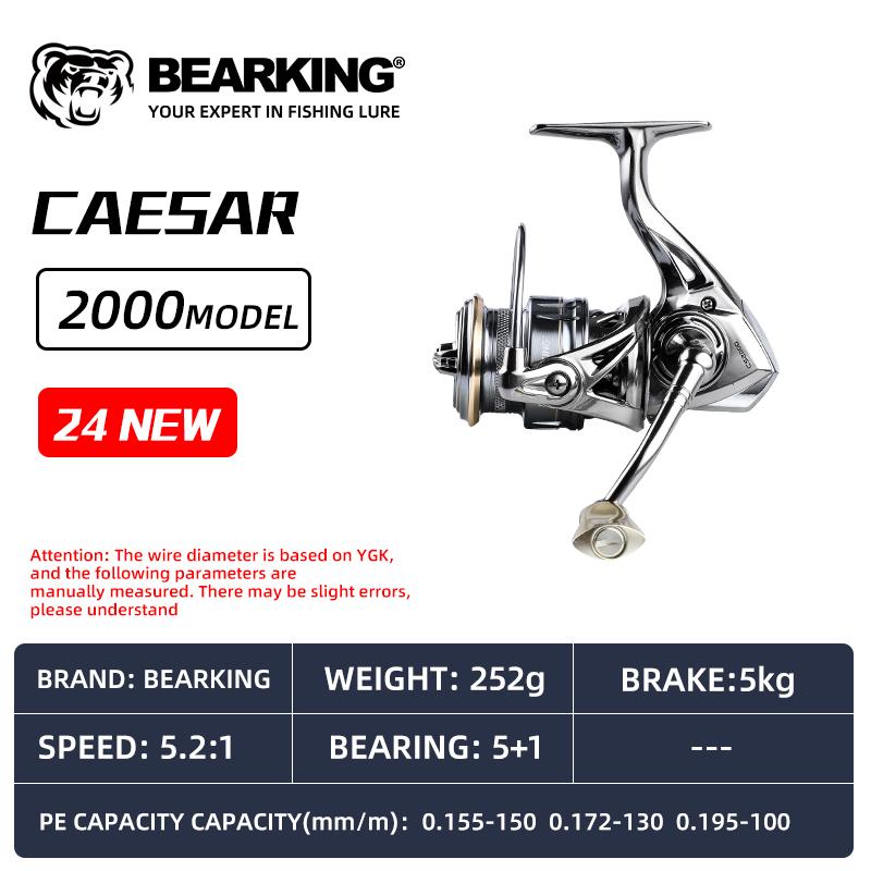 Spinning Reel for Sea Fishing with A Seawater-proof Seal Design Lure Reel Route 5+1BB Stainless Steel Bearings Drive System 5.2:1 15Kg Maximum Power