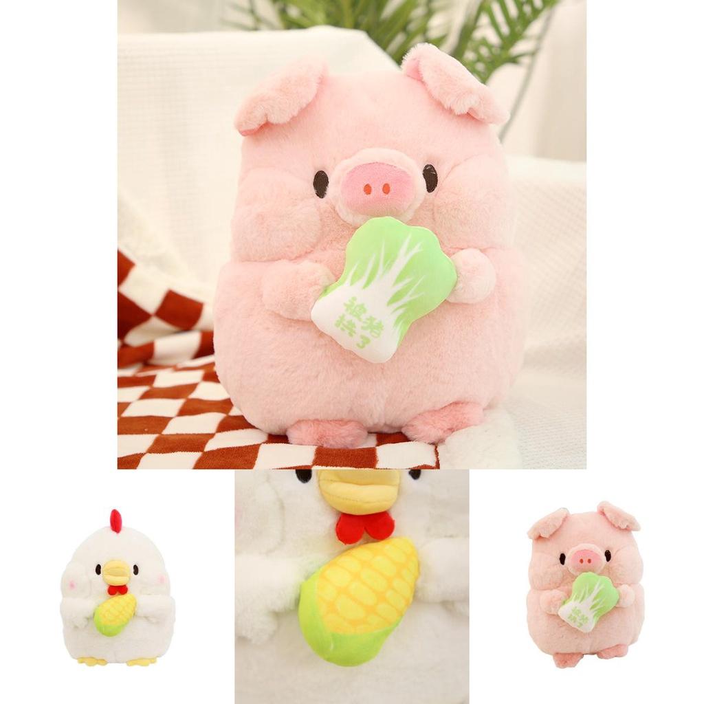 Cute Plush Pig And Chicken Dolls With Pp Cotton Filling For Girls' Birthday Gifts