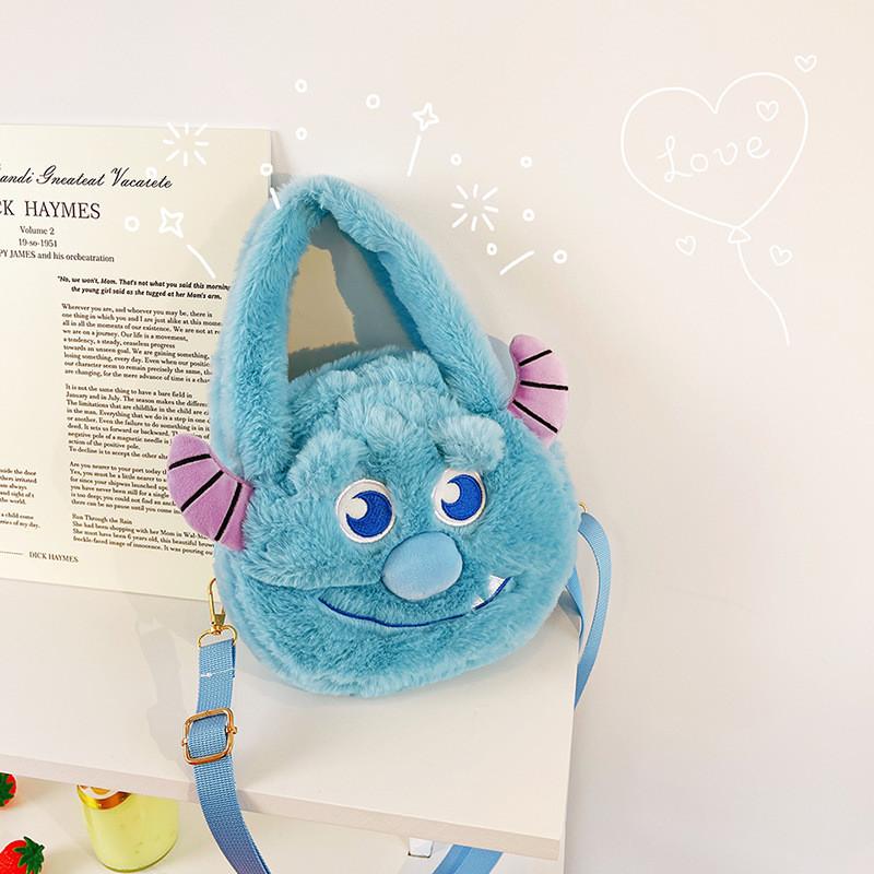 Mini Borsa a Spalla Peluche di Sulley con Design Ricamato per Uso Casual