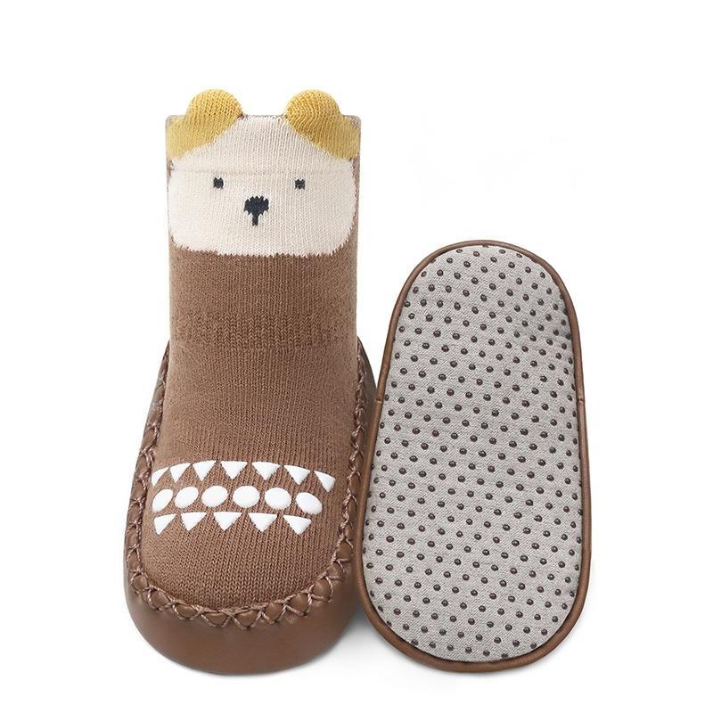 Toddler Thick Socks Warm First Walkers Kids Boots Baby Shoes Soft Sole Newborn Plus Velvet Nonslip Floor Socks Child Solid Color