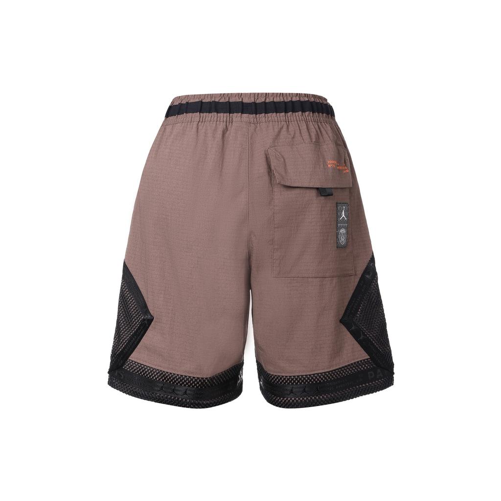 Jordan Paris Saint-Germain Collaboration Mesh Splice Drawstring Sports Shorts Men Bottoms Brown DN6149-291