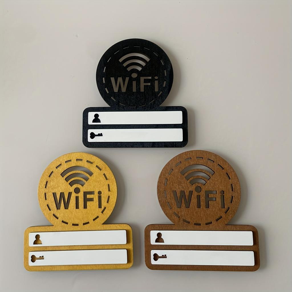 1PC Creative Personalized Wooden WIFI Password Plate, Writable, Wall-mounted