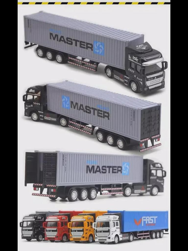 Grenzüberschreitendes Legierungs-Großes Baustellenfahrzeug Transport-LKW Sattelzugmaschine Modell Spielzeug für Jungen mit englischer Verpackung