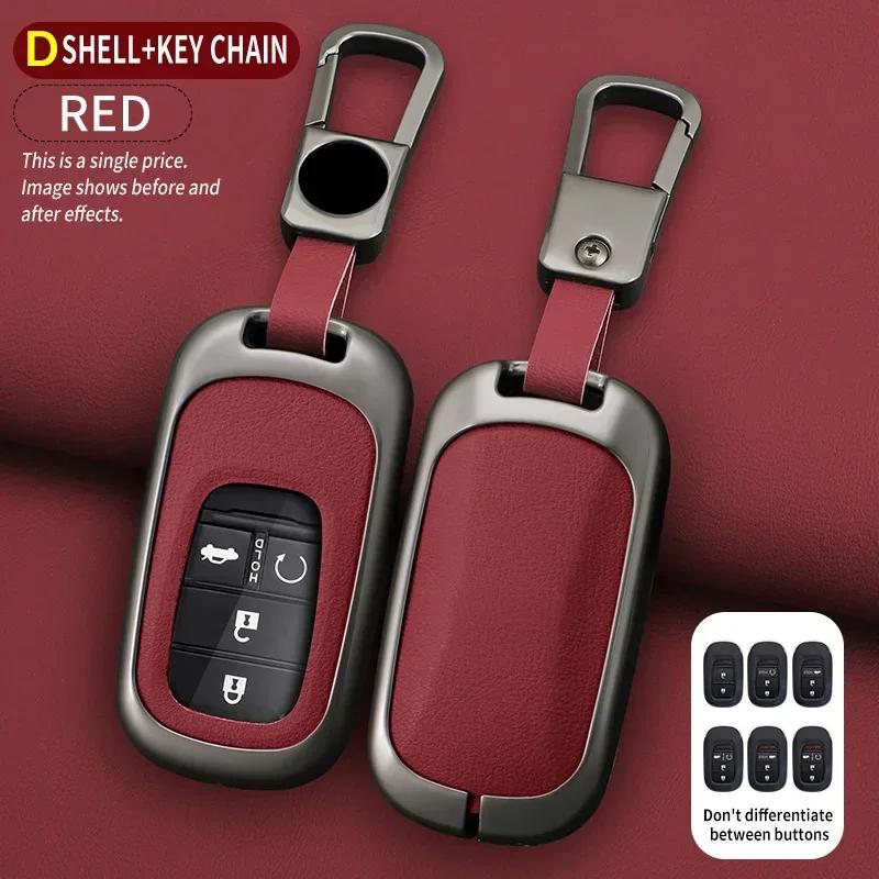 

Leather Car Remote Key Case Fob Cover Protector Holder Shell For Honda Civic Accord Hr-V Cr-V Crv Keychain Accessories