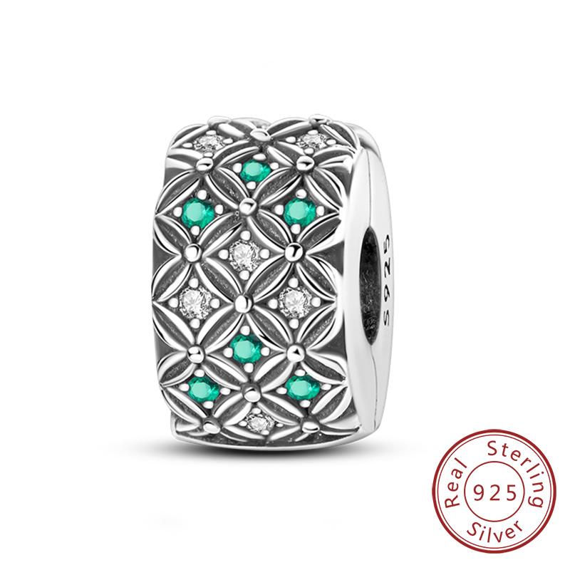 Fit Original Charms Beads Copper Clip Charms Zircon Silicone Spacer Beads For Bracelet Women Diy Gift Party