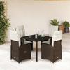 VidaXL Garden Bistro Set 5 Pcs Brown Cushions Poly Rattan 3277064