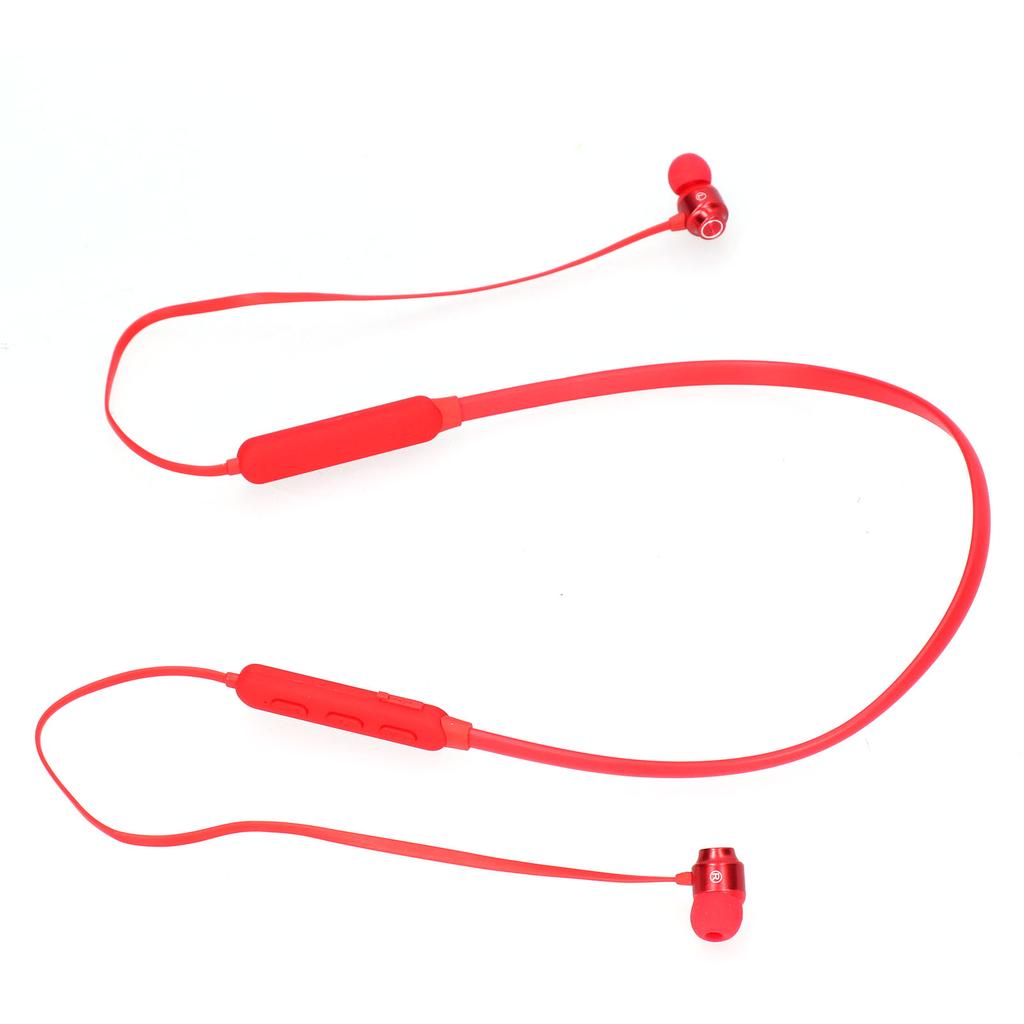 Neck Wearing Bluetooth 5.1 Headphone Wireless Earbud Neckband Headset for Exercise SportsRed