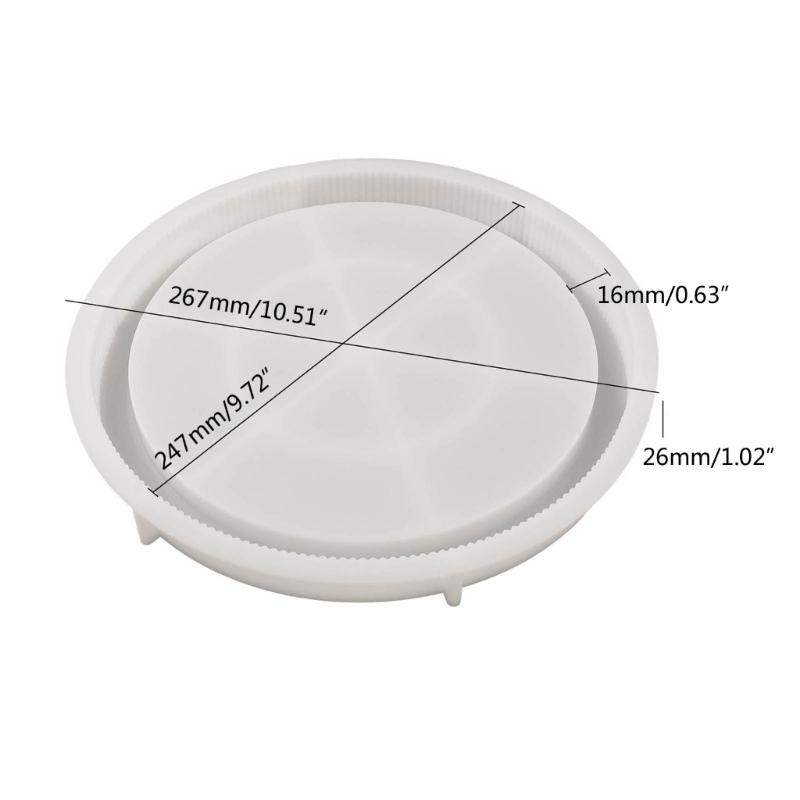 Stripe Round Dish Mold Concrete Casting Mold Flowerpot Base Silicone Mold DIY Gypsum Crafts Tray Tool Easy to Use