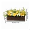 Wooden Blossom Table Decor Rectangular Planter Centerpiece Elongated Artificial