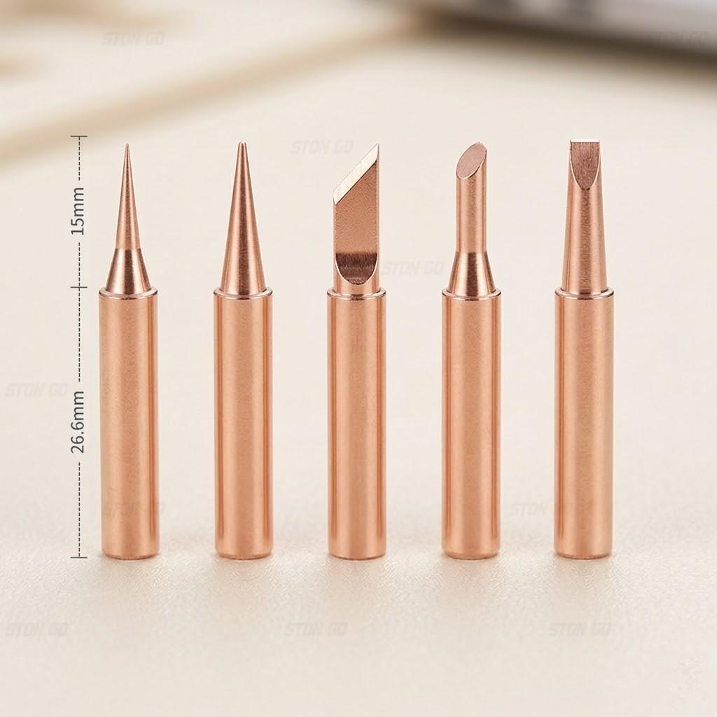 

5PCS 10PCS Pure Copper Soldering Iron Tips High Quality Replacement Bare Copper Electric Soldering Iron Head