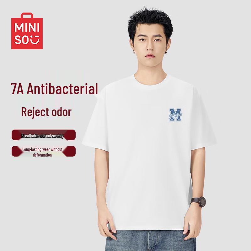 MINISO Men s Antibacterial Cooling Round Neck T-Shirt L