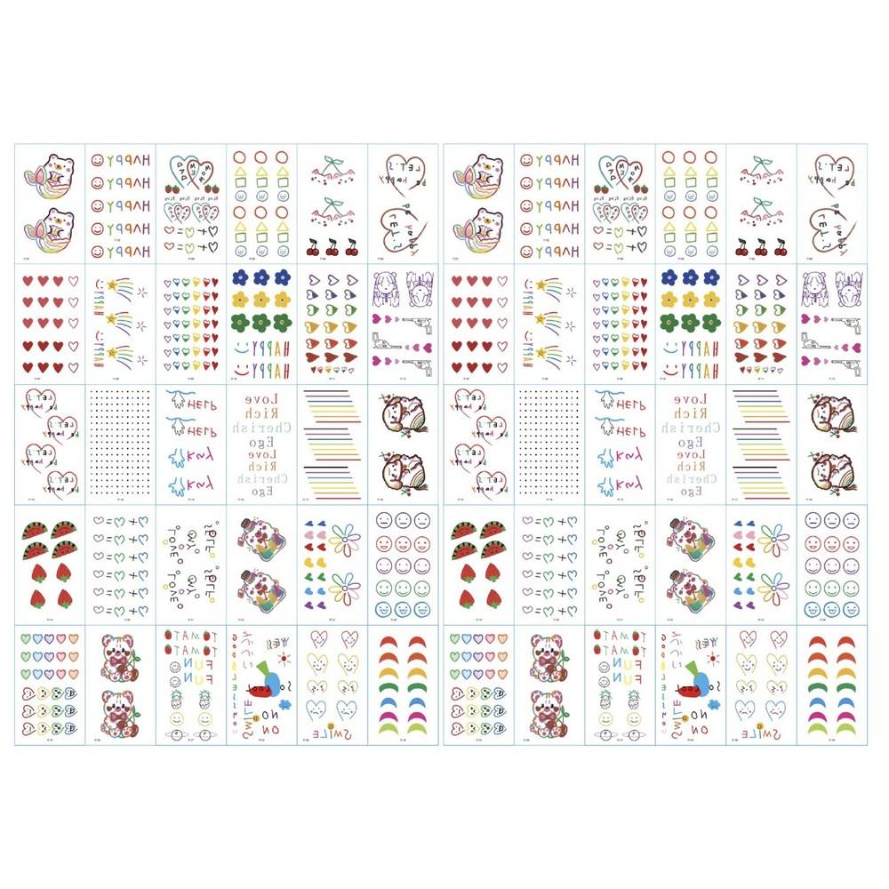 Team Maker Tattoo Stickers Cute Tattoos (30 Types) + Real Tattoos (30 Types) P Type, 2 Sets