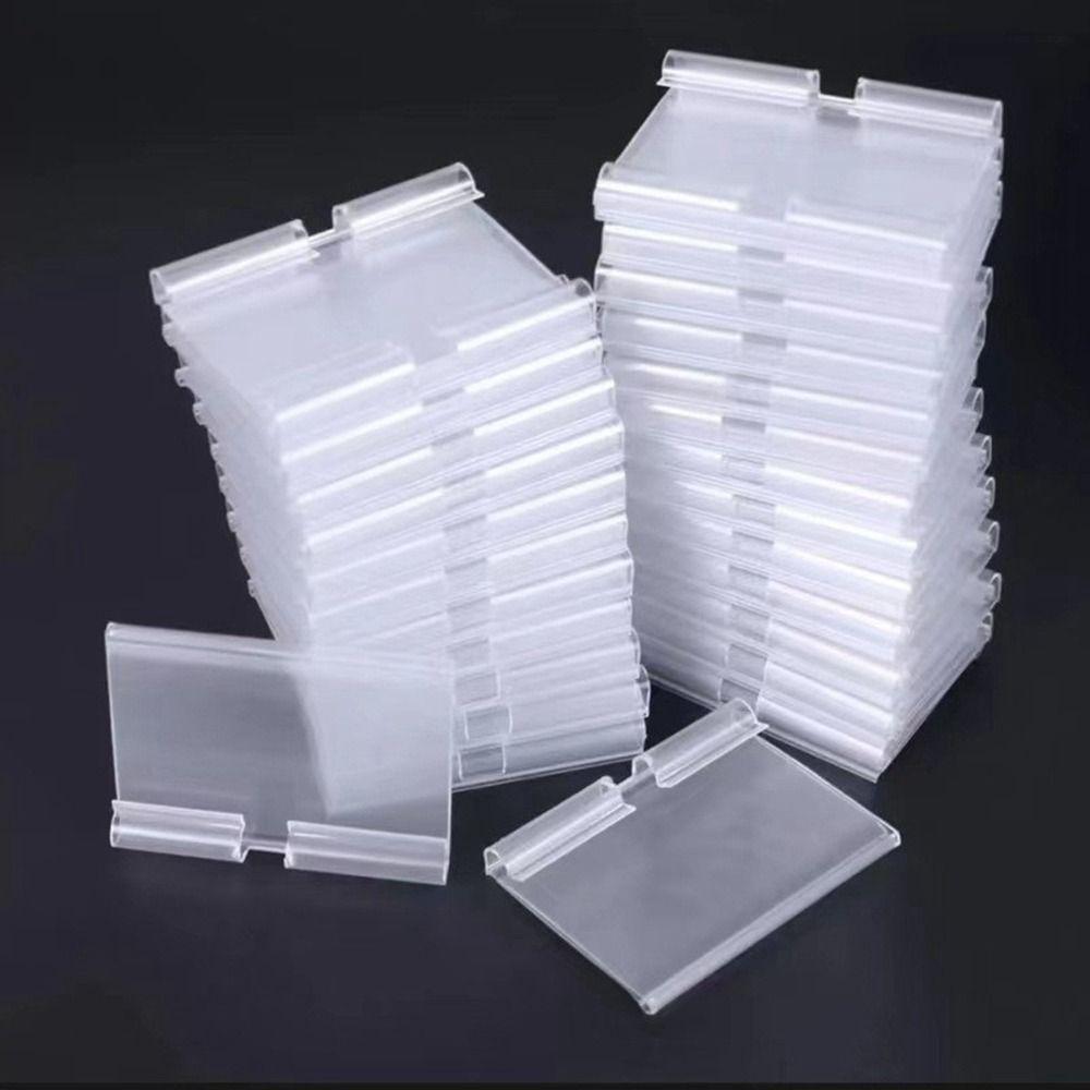 50PCS Double Line Hook Label Holder Transparent Price Tag Display Holders Supermarket