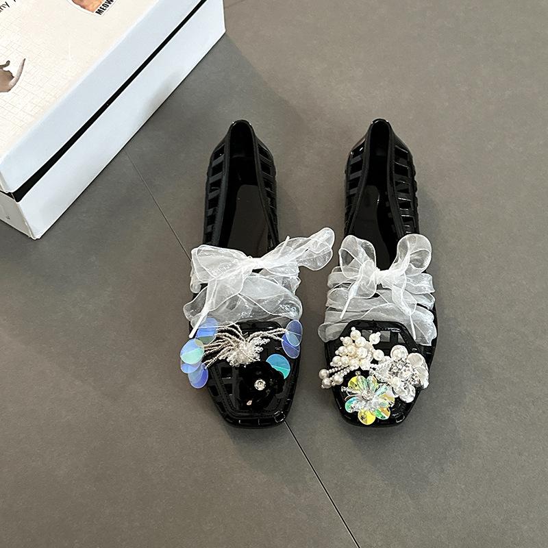 

Korean version of fashionable versatile casual design bow Mary Jane shoes women s 2025 summer new exquisite ribbon single shoes 36 чёрный