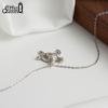 EFFIE QUEEN 925 Sterling Silber Lustiger Meeresschildkröte Anhänger Halskette Zirkonia Kreatives Geschenk für Frauen Schmuck Tier Halskette SN352