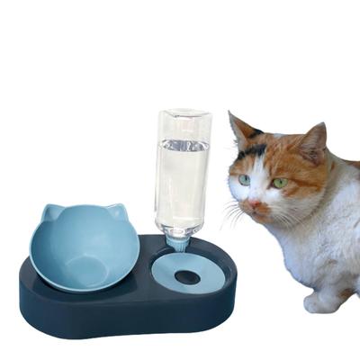 Futternapf für Haustiere mit Ständer, automatischer Wasserspeicherspender, Futternapf für Welpen, 2-in-1, spritzwassergeschützter Wasserbehälter, erhöht