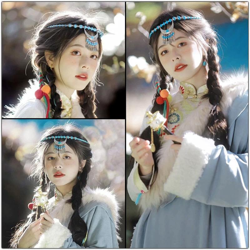 1PC Ethnic Multicolor Long Chain Boho Stone Beads Jewelry Accessories Leaf Red Stone Alloy Carving Gaskets Tassel Necklace