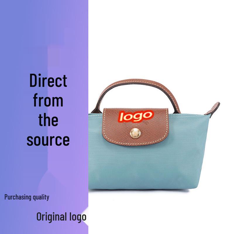 Dragon Inlaid Nylon Dumpling Shoulder Bag with Mobile Pocket