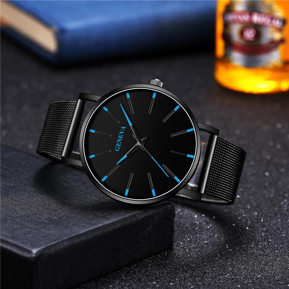 Geneva Mens Quartz Watch Alloy Band With Decorative Dial For Casual Wear