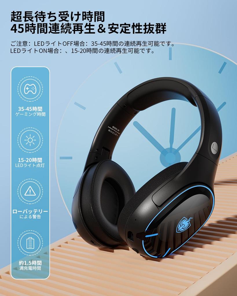 Gaming Bluetooth Wired and with for Sound Compatible with Multiple Xbox Includes Japanese Instruction Blue Black Headset, 5.3, Wireless, Mic, Music,