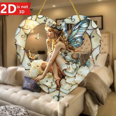 Bohemian Elf Wall Mirror. Colored Glass Heart-shaped Decor for Garden, Terrace & Home. A Unique Goddess Gift.