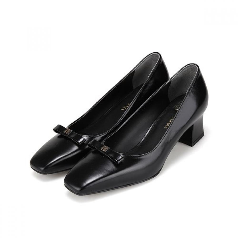 Barbara Leather Square 5cm Women S pumpS Bbi208bk 225mm