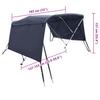 3 Bow Bimini Top with Side Panels 183 x (137 152) x 137 cm