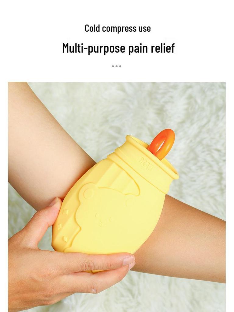 Cartoon Silicone Hot Water Bottle - Microwave Ready, Explosion-Proof, Cute Hand Warmer for Babies
