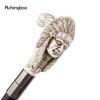 White Resin Feather Skull Head Walking Cane Fashion Decorative Steel Stick Gentleman Elegant Cosplay Cane Knob Crosier 97cm