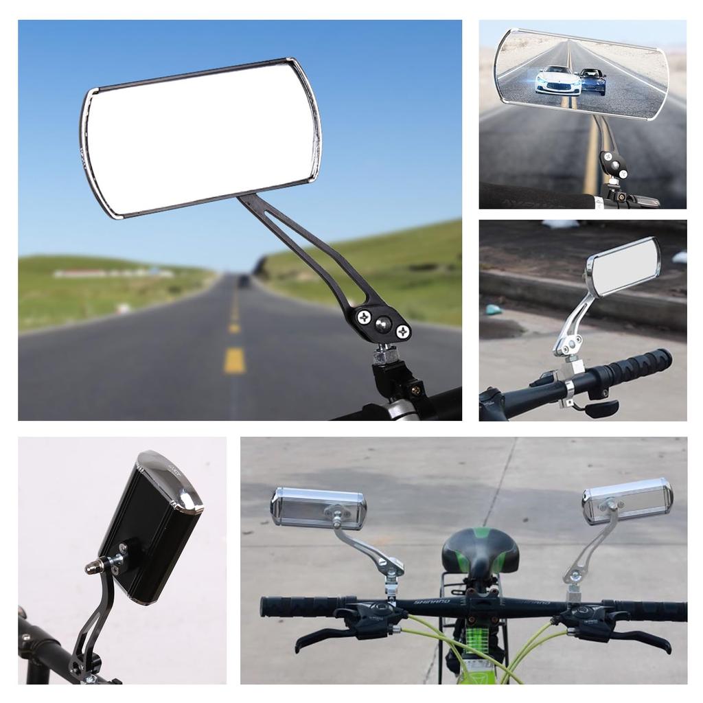 Aluminum Mirror Grip, Left and Right Set, Bike, Moped, Positive Screws, Square 0.4 inches