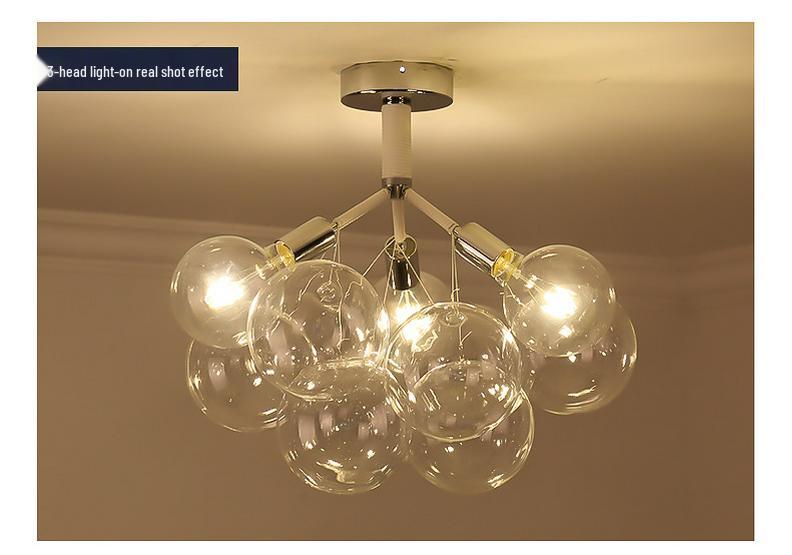 Nordic Romantic Bubble Lamp - Creative Glass Pendant for Children's Room, Living Room, or Restaurant.