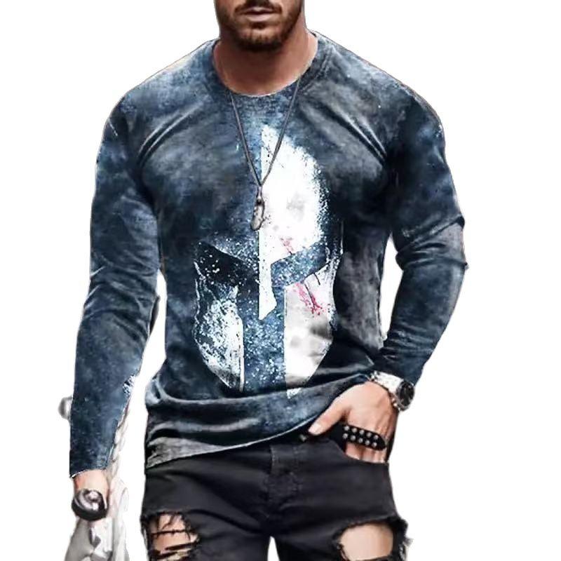 Spring Vintage Print Men T-Shirts Samurai Pattern Knights Templar 3D Tees Top Streetwear Autumn Long Sleeve Oversized Women Pullover